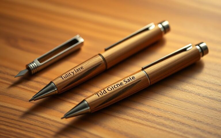 engraved wooden pens