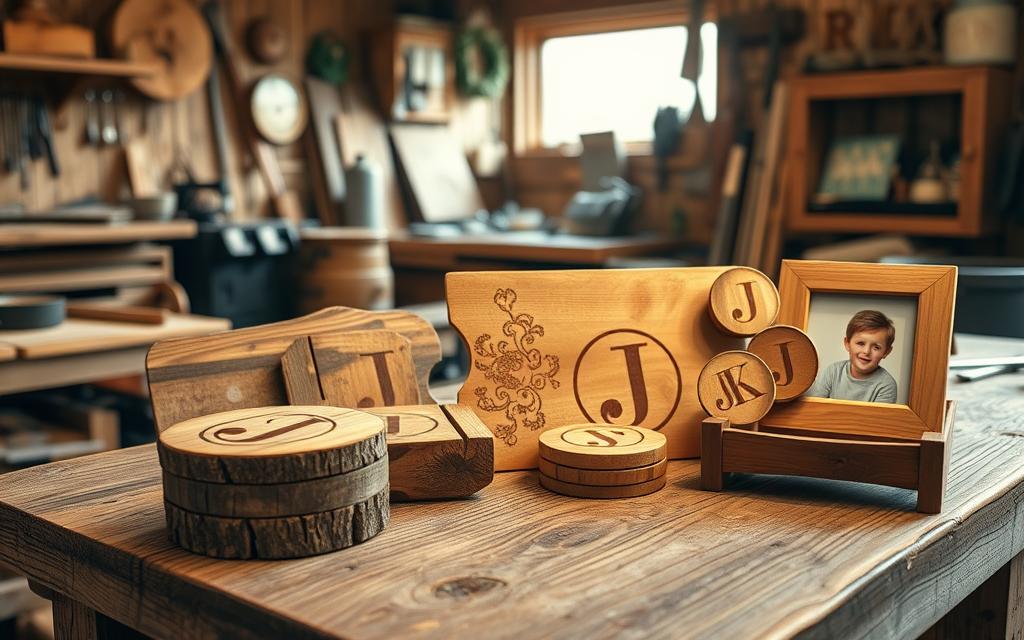 monogrammed wood items